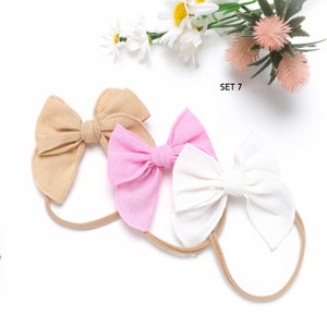 Baby Headband SET, Baby Girl Bow set, Newborn Headbands, Infant Bows, Baby Girl Bow Set, Toddler Hair Clips, Baby Girl Gift image 8