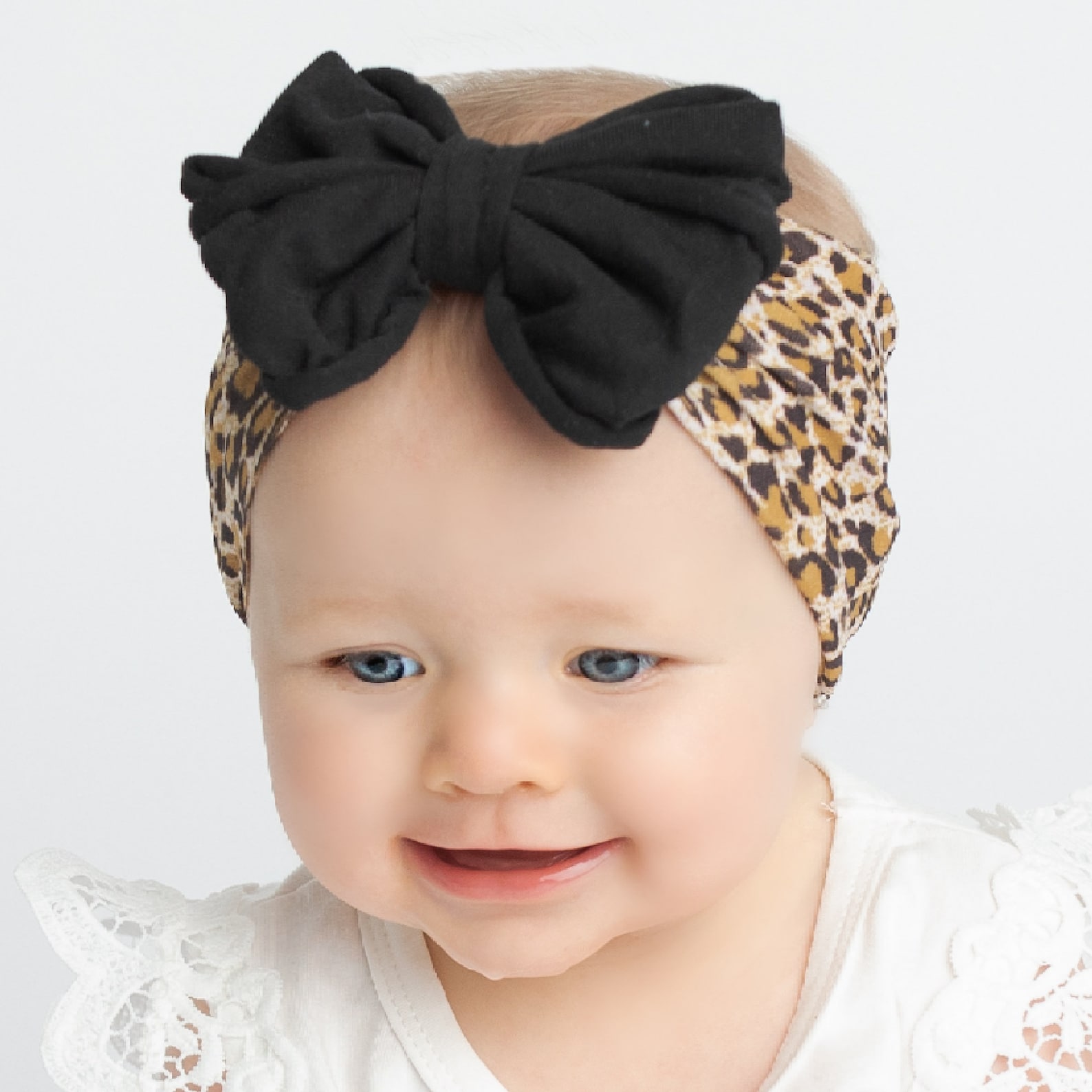 Big Bow Baby Headband Wide Nylon Baby Headbands Messy Bow Etsy