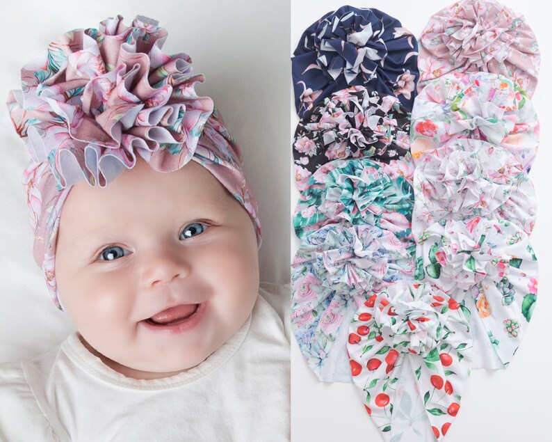 Baby Turban Hat Baby Girl Turban FLOWER Baby TURBAN Baby Etsy