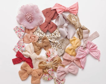 SALE! 10 or 20 Nylon Headbands GRAB a BAG, Baby Headbands and Bows, One size fits all  Baby Headband, Baby Hair Bows, Hair Clip Bows