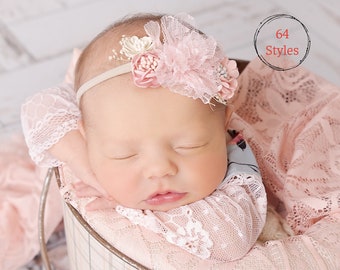 Baby headbands, Baby girl headband,floral nylon headband, flower crown headband, nylon headbands,Newborn headband, Infant Headband,Hair bows