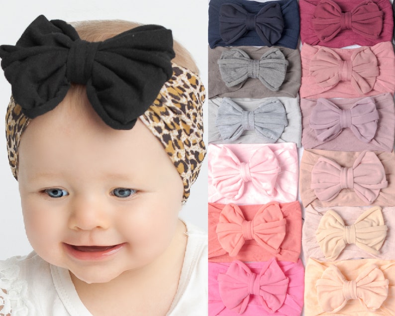 Baby Headbands Big Bow Headbands Baby Head Wraps Nylon Baby Etsy