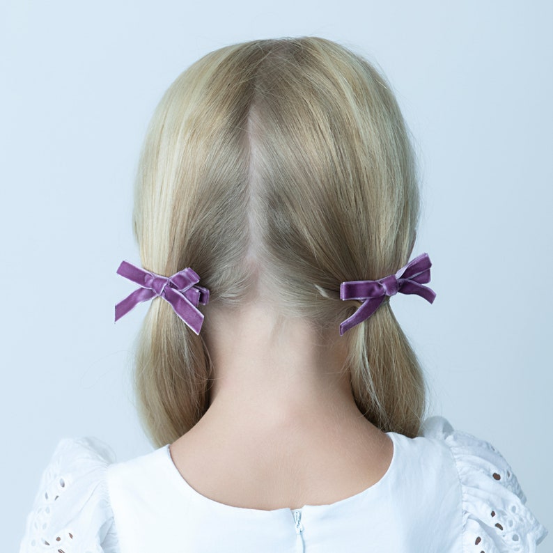 SCEGLI un SET Fascia per capelli per neonato, Mini fiocchi in velluto, Piccoli fiocchi in velluto per bambini su clip, Fascia per capelli in nylon per bambina, Fascia per capelli con fiocco per bambini, Regalo per bambini immagine 5