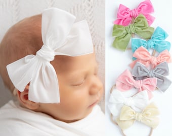 Fasce in nylon baby, fascia in velluto, fiocco per capelli in velluto, fasce per bambini in nylon, fascia per fiocco in velluto, fiocchi per capelli in velluto, fiocchi per capelli da studentessa