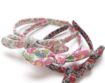 Liberty of London headband, thin floral headband, toddler hair accessory, pretty hairband, kids fabric hairband