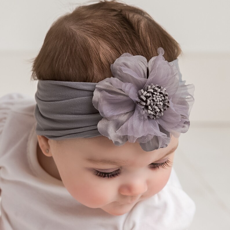 PICK COLOR Baby Girl Flower Headband Nylon Baby Flower Etsy