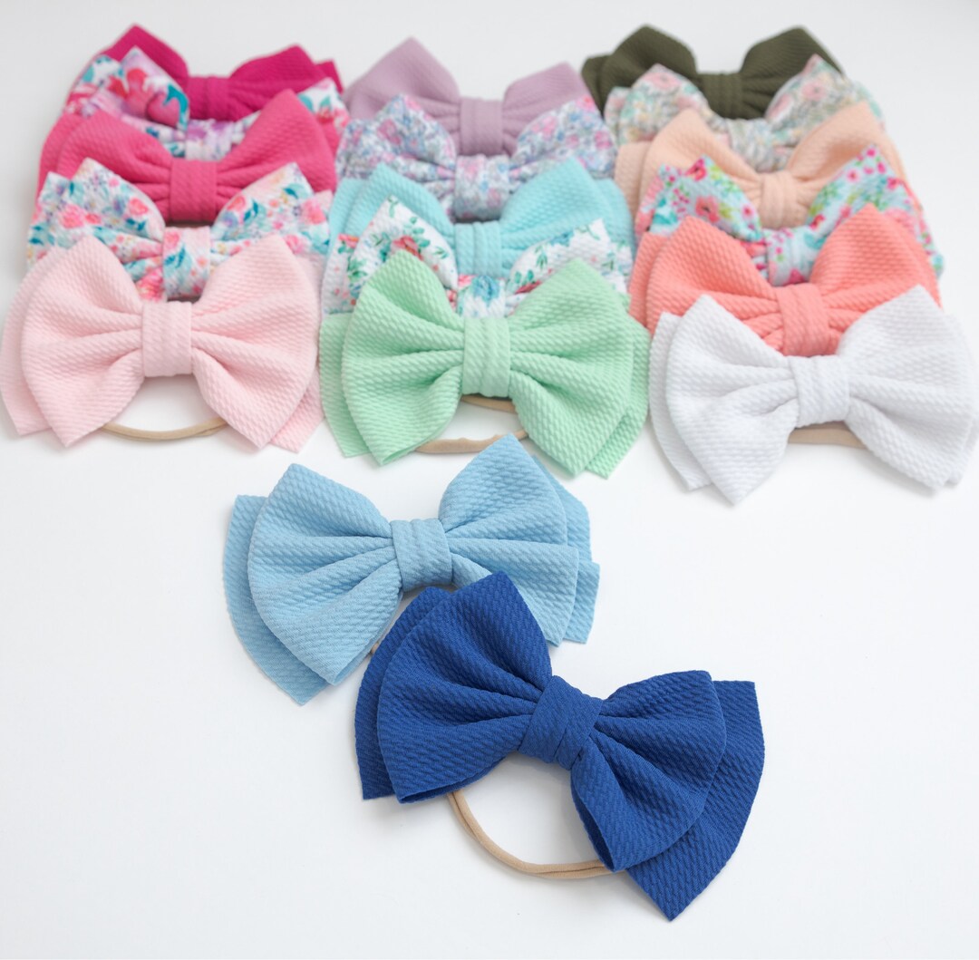 Baby Girl Headbands Big Bow Baby Headband Bow on Nylon Baby Etsy