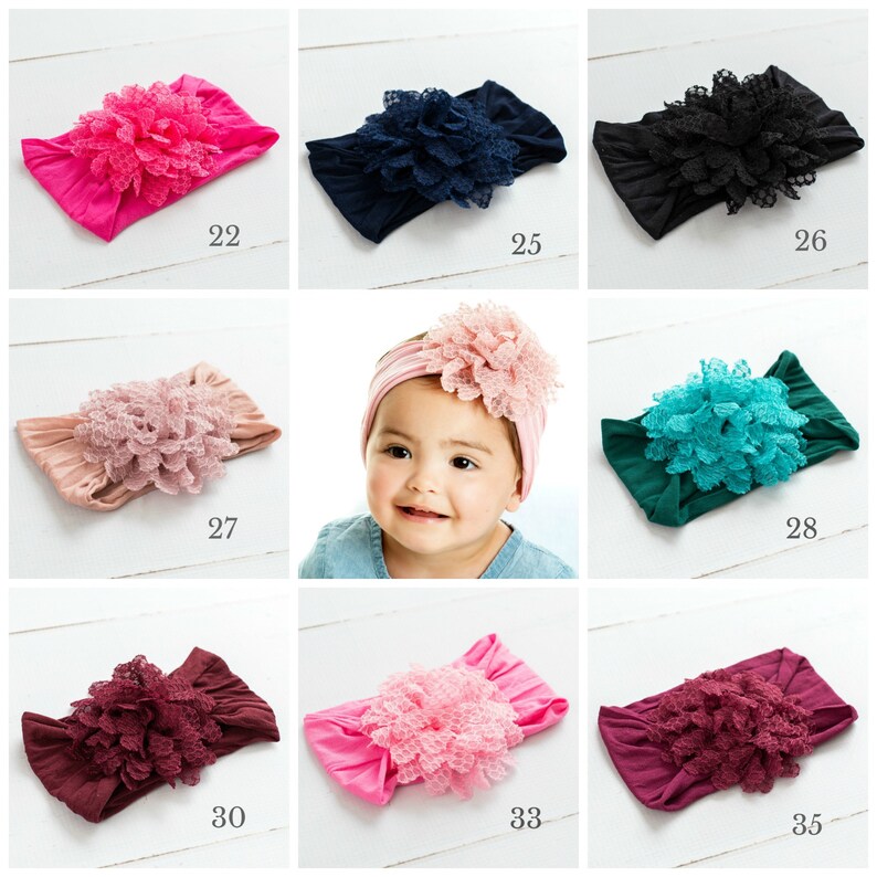 Flower Nylon Baby Headband Nylon Baby Headbands Nylon Baby Etsy