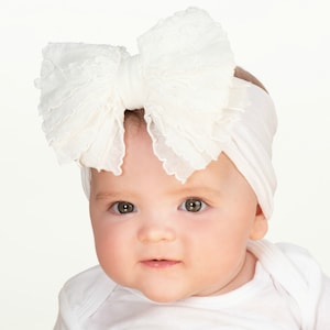Big RUFFLE Bow Headband, Baby Girl Headwrap, Baby Turban, Baby Head Wraps, Newborn Bow Headband, Bow Toddler Headbands, Baby Girl Headbands
