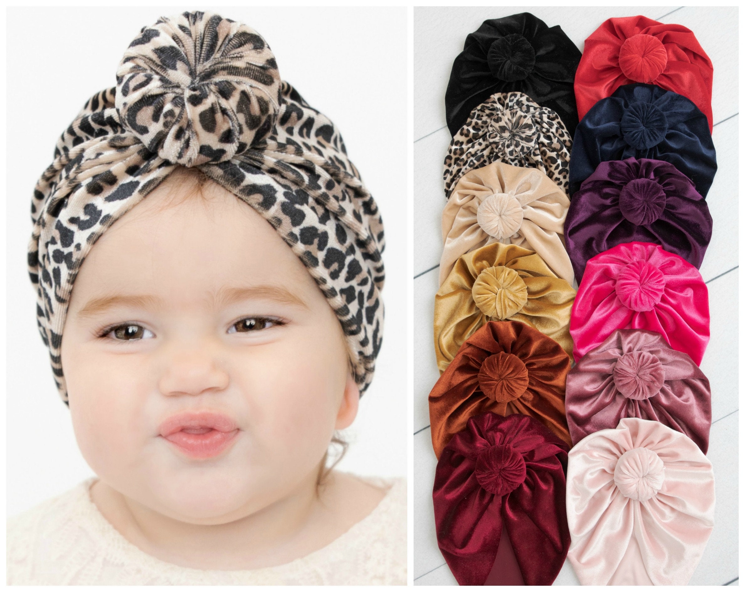 Baby Turban Hat Baby Girl Turban VELVET Baby TURBAN Baby Etsy