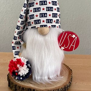 Patriotic USA Gnome: 4th of July Tiered Tray Decor