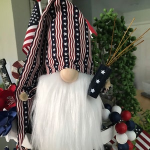 Patriotic Gnome: 4th of July Tiered Tray Decor