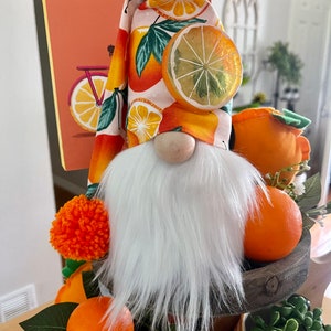 Citrus gnome, orange gnome, kitchen gnome, tomte, nisse, farmhouse gnome, gnomes, fruit gnome, gnomes, tiered tray decoration