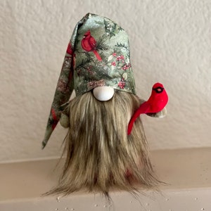Cardinal gnome, holiday gnome, tomte, nisse,  gift, gnomes, office gift, cardinal, Christmas gift, Christmas decorations, gnome