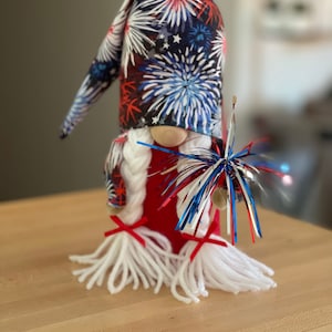 Patriotic Girl Gnome: 4th of July Tiered Tray Decor