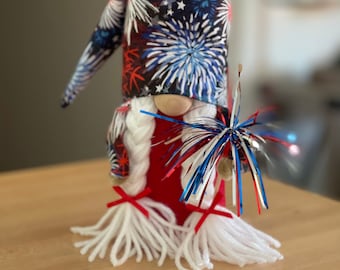Patriotic Girl Gnome: 4th of July Tiered Tray Decor