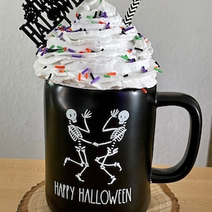 Brand new!! Mug toppers, fake whip topping mug topper, Halloween topper,  mug topper only, tiered tray decorations,