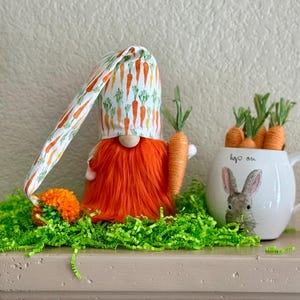Carrot Gnome: Easter Tiered Tray Decor - Spring Tomte