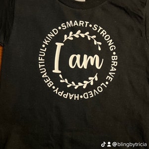 Affirmation Shirt, Baby, Affirmation Sign, Vinyl Shirt, I Am Enough, I Am Brave, Baby Gift, Positive Vibes