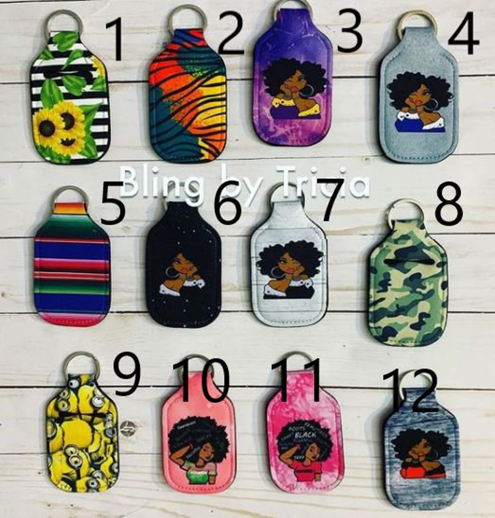 Hand Sanitizer Keychain Custom Keychain Bling by Tricia Etsy