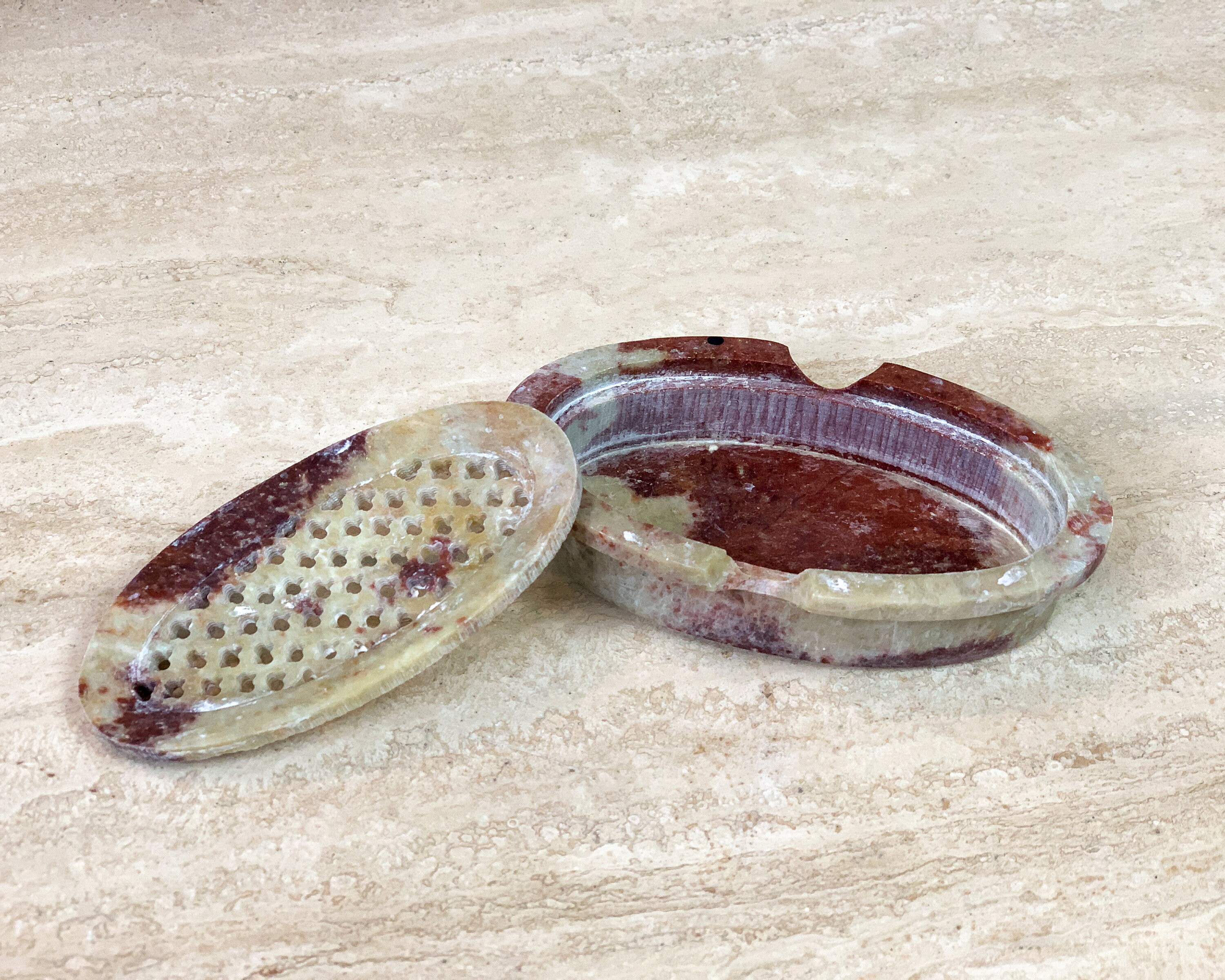 Vintage Soapstone Soap Dish with Mesh Lid Etsy