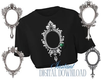 銀メッキの花柄模様が施された重厚なアンティーク装飾化粧鏡 - Etsy 日本