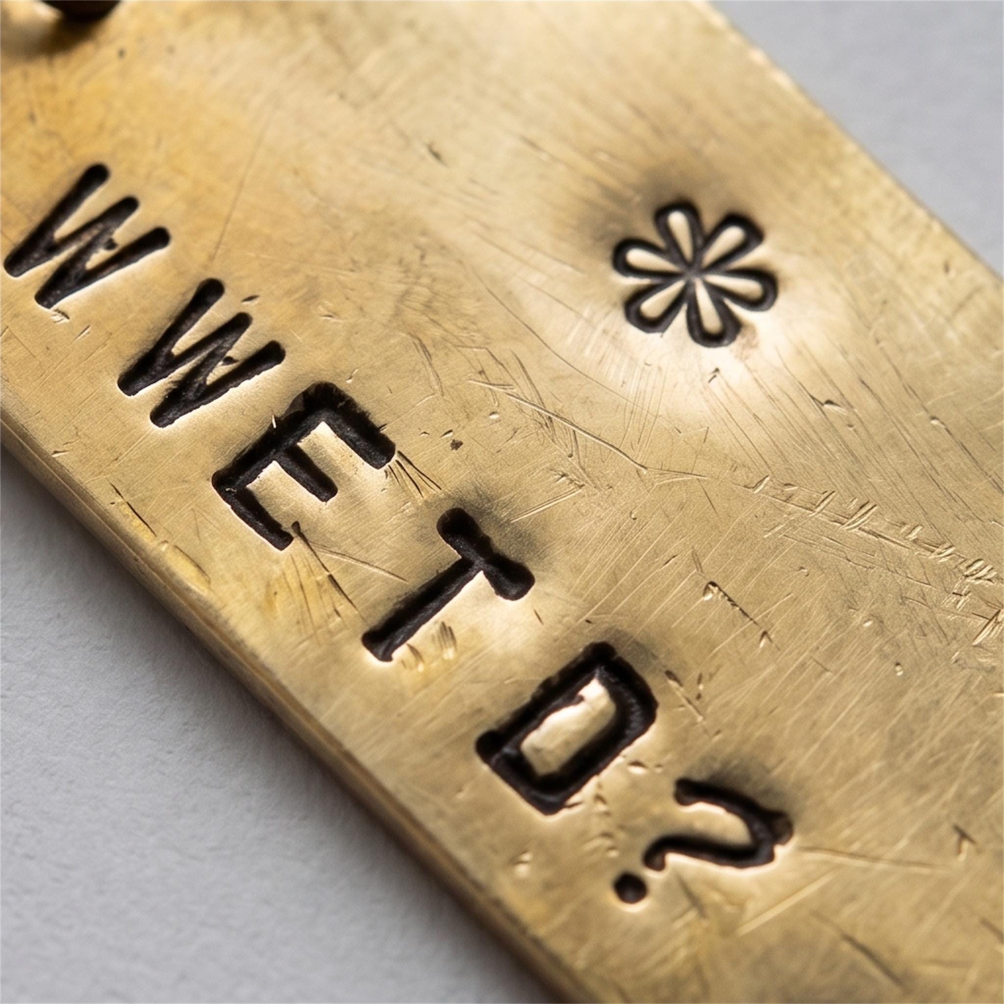 WWETD Hand stamped Necklace, What Would Eckhart Tolle Do Pendant, Spiritual Gift, Brass Necklace, Mindfulness Reminder, Reiki Charged, photograph 5