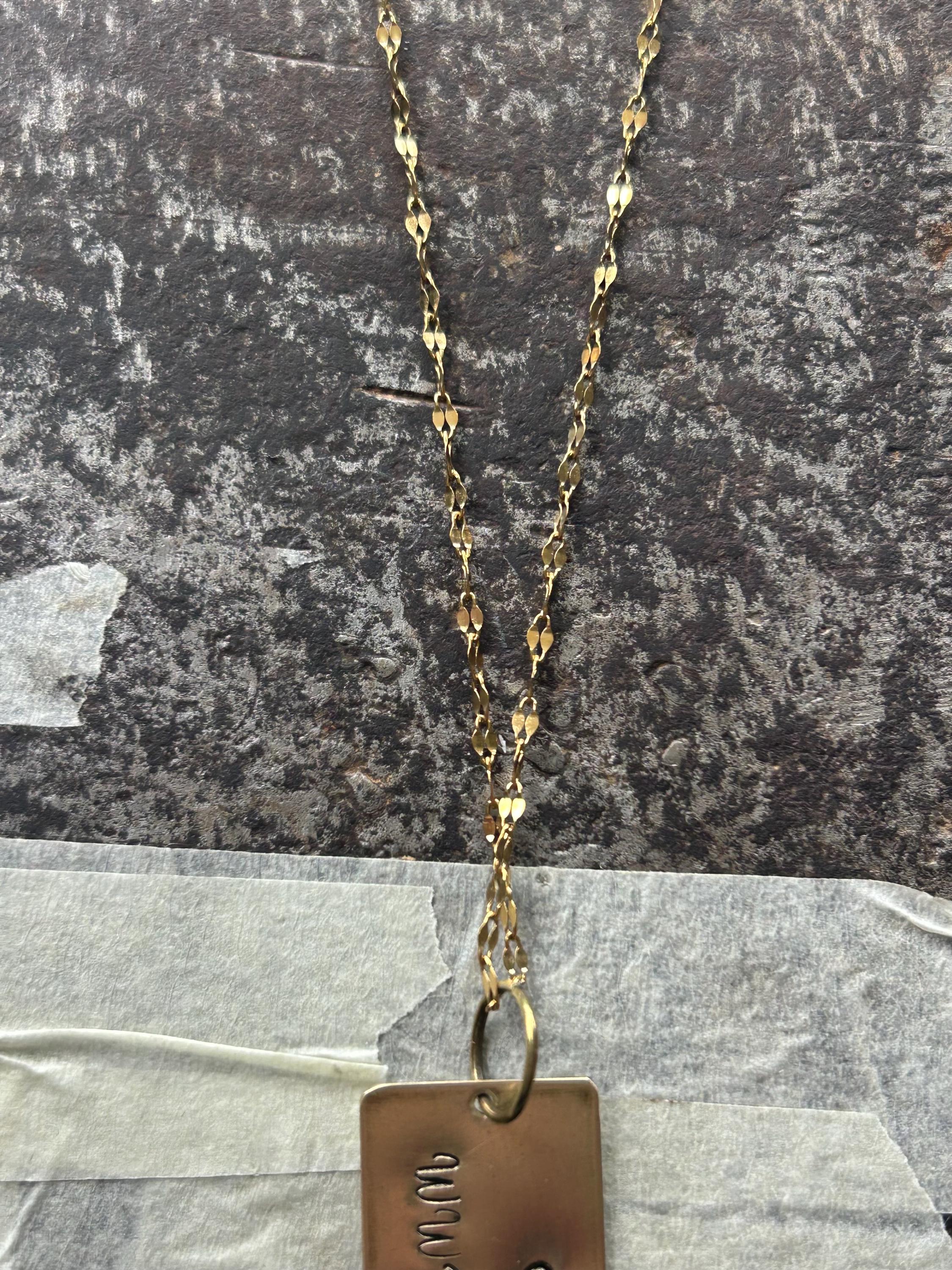 WWDPD? What Would Dolly Parton Do Necklace, Handmade Brass Dog Tag Pendant, Reiki Charged Gift for Dolly Fans, photograph 4