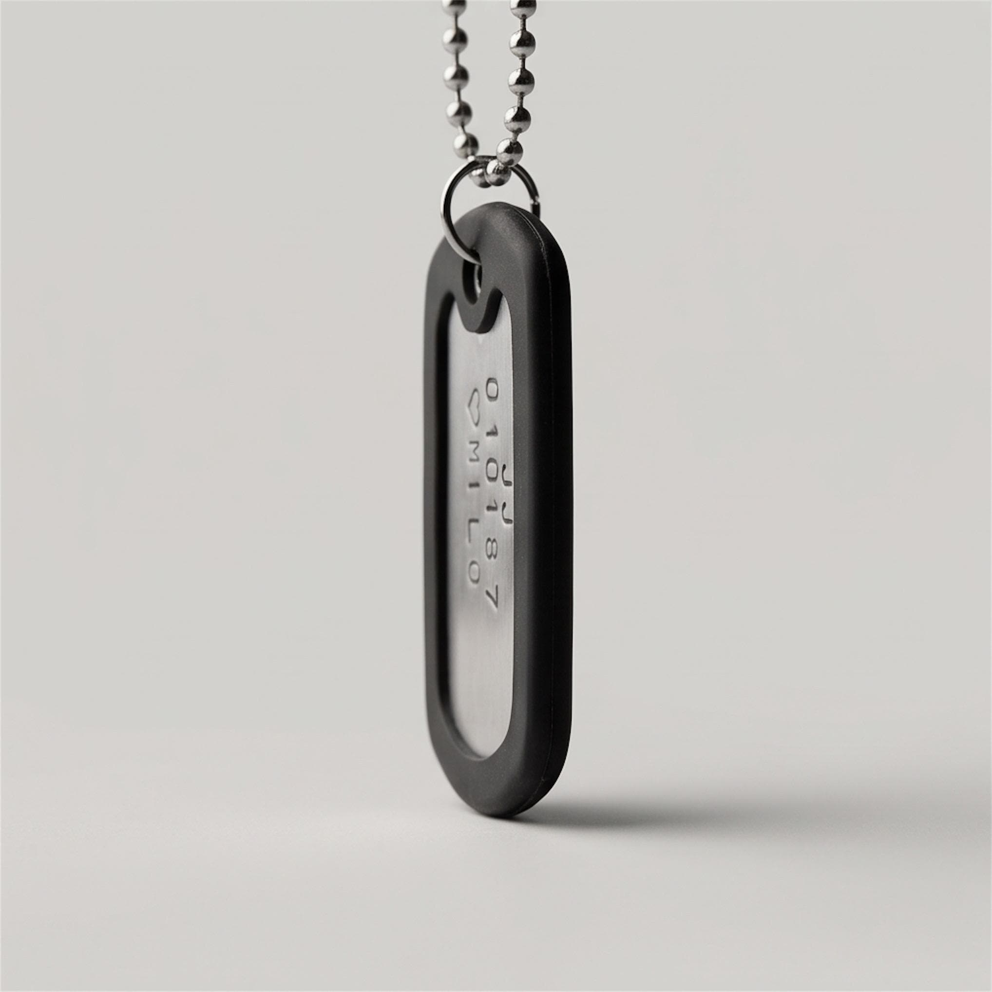 Custom Hand-Stamped Aluminium Dog Tag Necklace – Personalised Pendant for Men or Women, photograph 8
