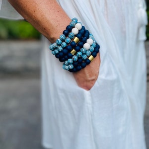 Navy stretch bracelets
