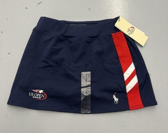 Vintage RLX Ralph Lauren Polo Tennis Skirt US Open 2005 Navy Small Girls Youth 5