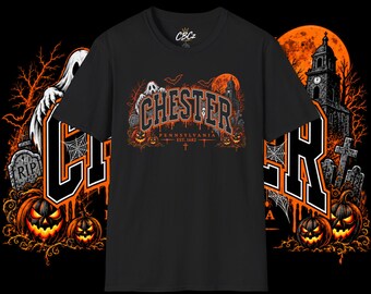 ペンシルベニア州チェスターのハロウィンTシャツ｜ペンシルベニア州チェスターのシャツ｜不気味な地元ストリートウェア