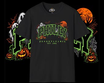フィラデルフィア ハロウィン Tシャツ | ペンシルベニア州フィラデルフィアの不気味なストリートウェア