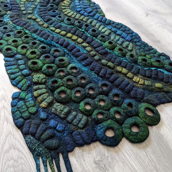 Macrame Wool Wall Hanging, Boho Wall Art, Abstract Textile Art , Fiber Wall Art Decor, Decor for Living Room