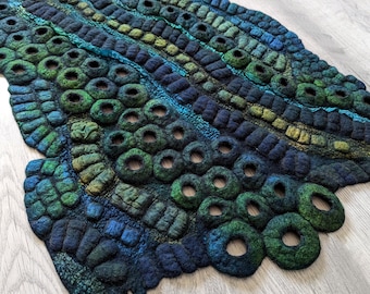 Macrame Wool Wall Hanging, Boho Wall Art, Abstract Textile Art , Fiber Wall Art Decor, Decor for Living Room