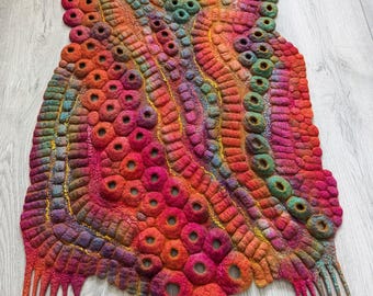 Macrame Wool Wall Hanging, Boho Wall Art, Abstract Textile Art , Fiber Wall Art Decor, Decor for Living Room