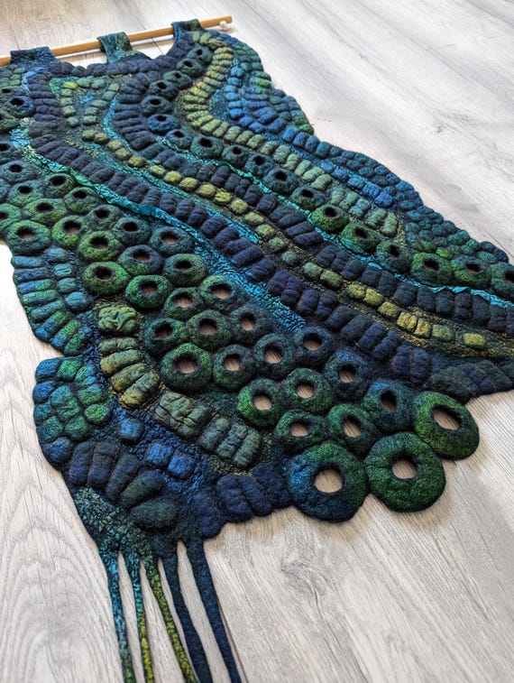 Macrame Wool Wall Hanging, Boho Wall Art, Abstract Textile Art , Fiber Wall Art Decor, Decor for Living Room