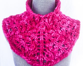 Cable Knit Cowl, Chunky Knit, Lace Cowl, Hand Knit, Christmas Gifts, Gifts under 40, Cowl, Winter Accessories