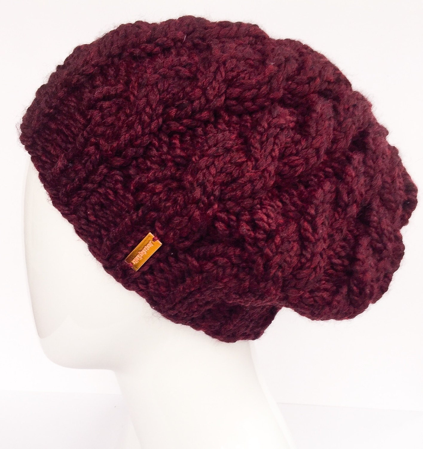 Cable Knit Tam Cable Knit Beret Slouchy 