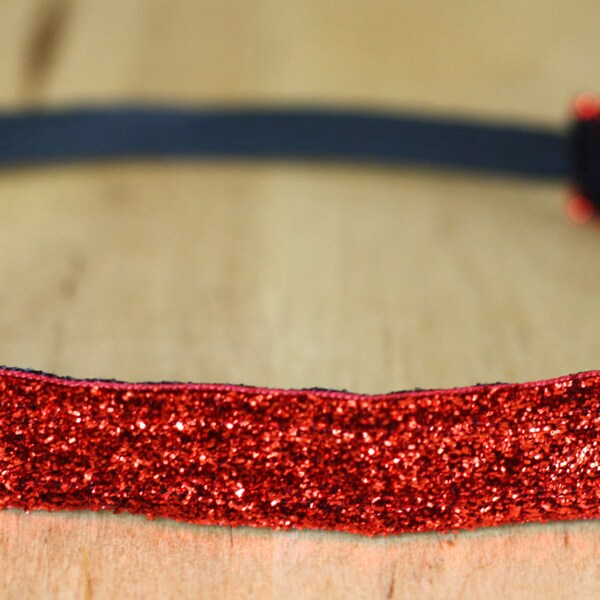 Red Sparkle NonSlip Headband - 3/4"