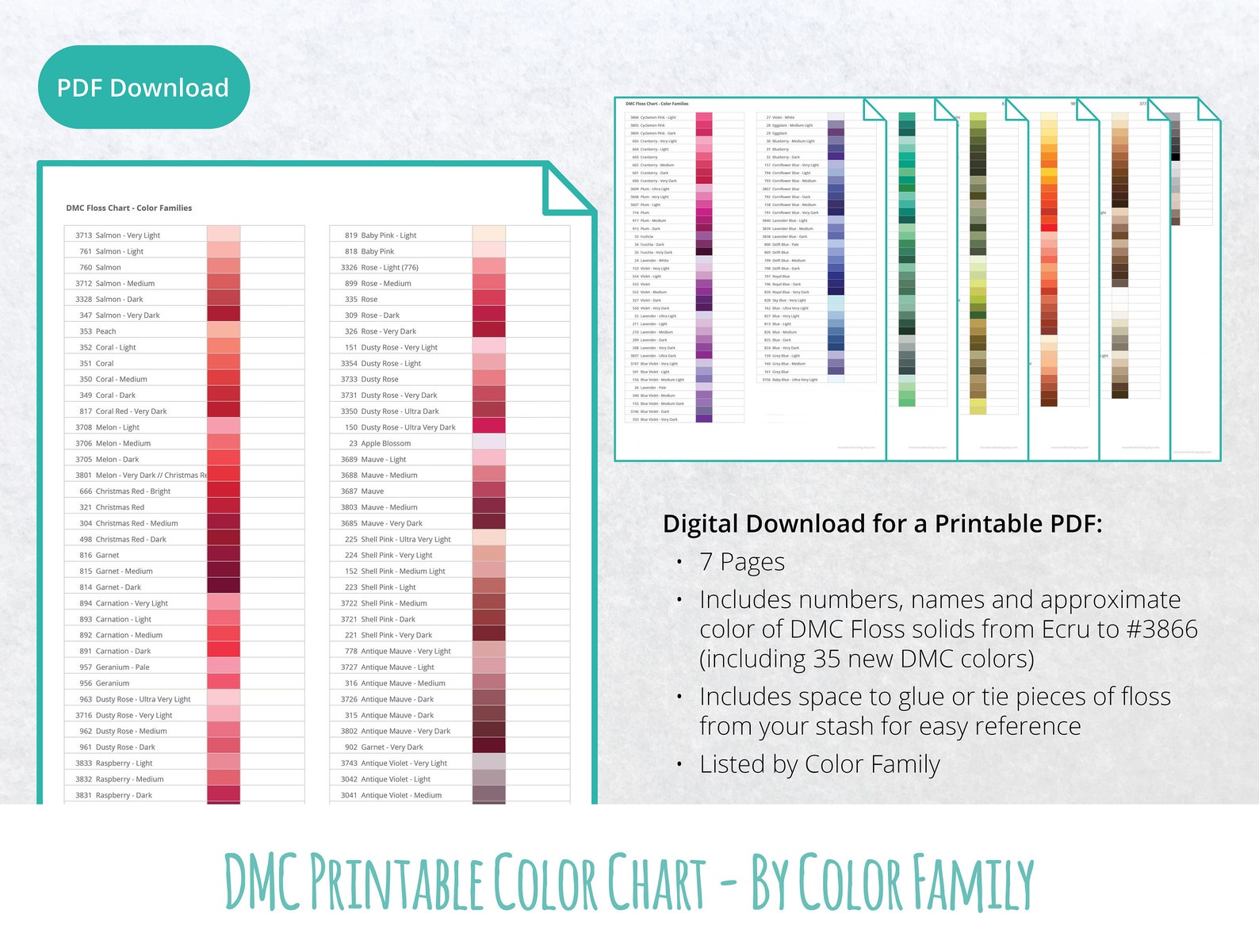 DMC Color Checklist Printable