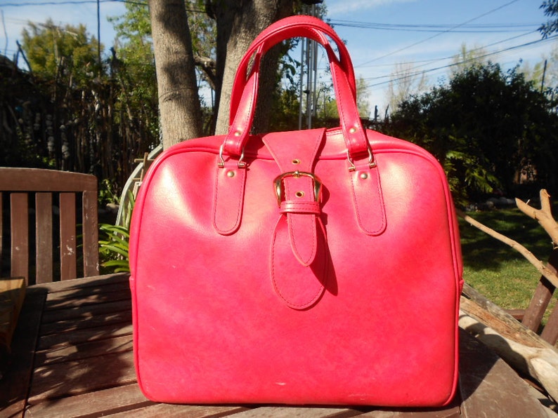 Vintage pink American Tourister carry on bag Etsy
