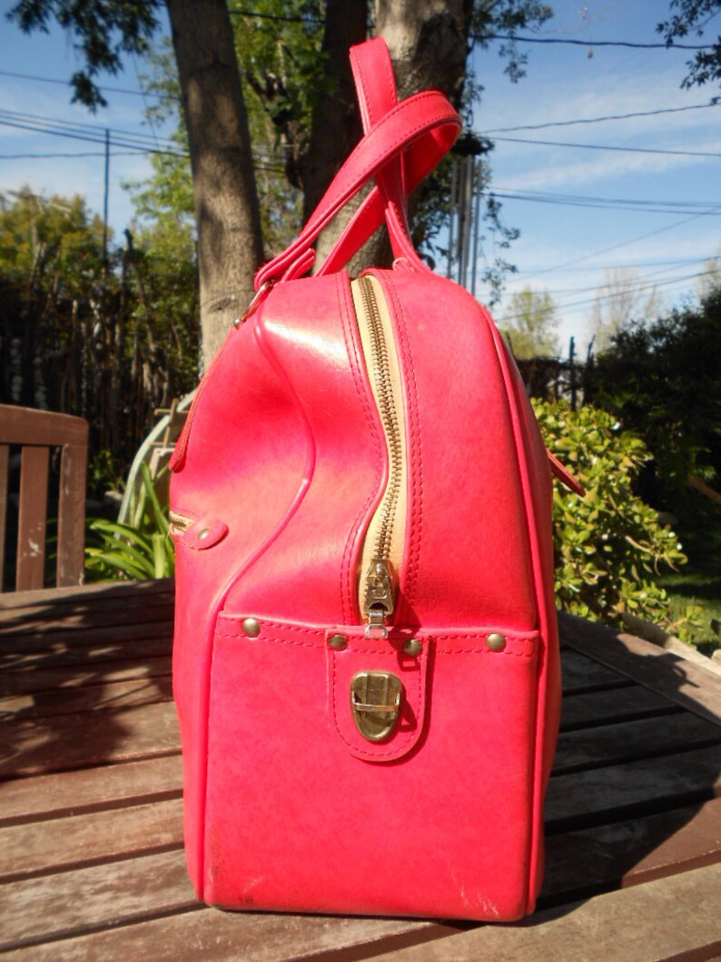 Vintage pink American Tourister carry on bag Etsy