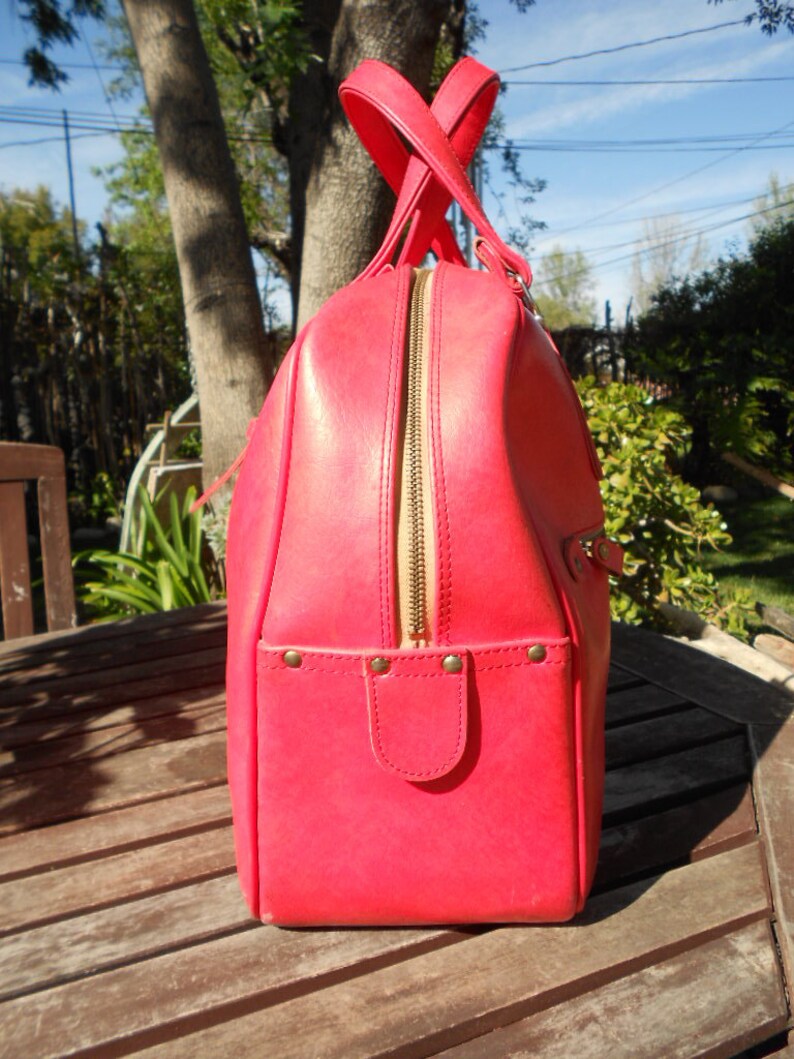 Vintage pink American Tourister carry on bag Etsy