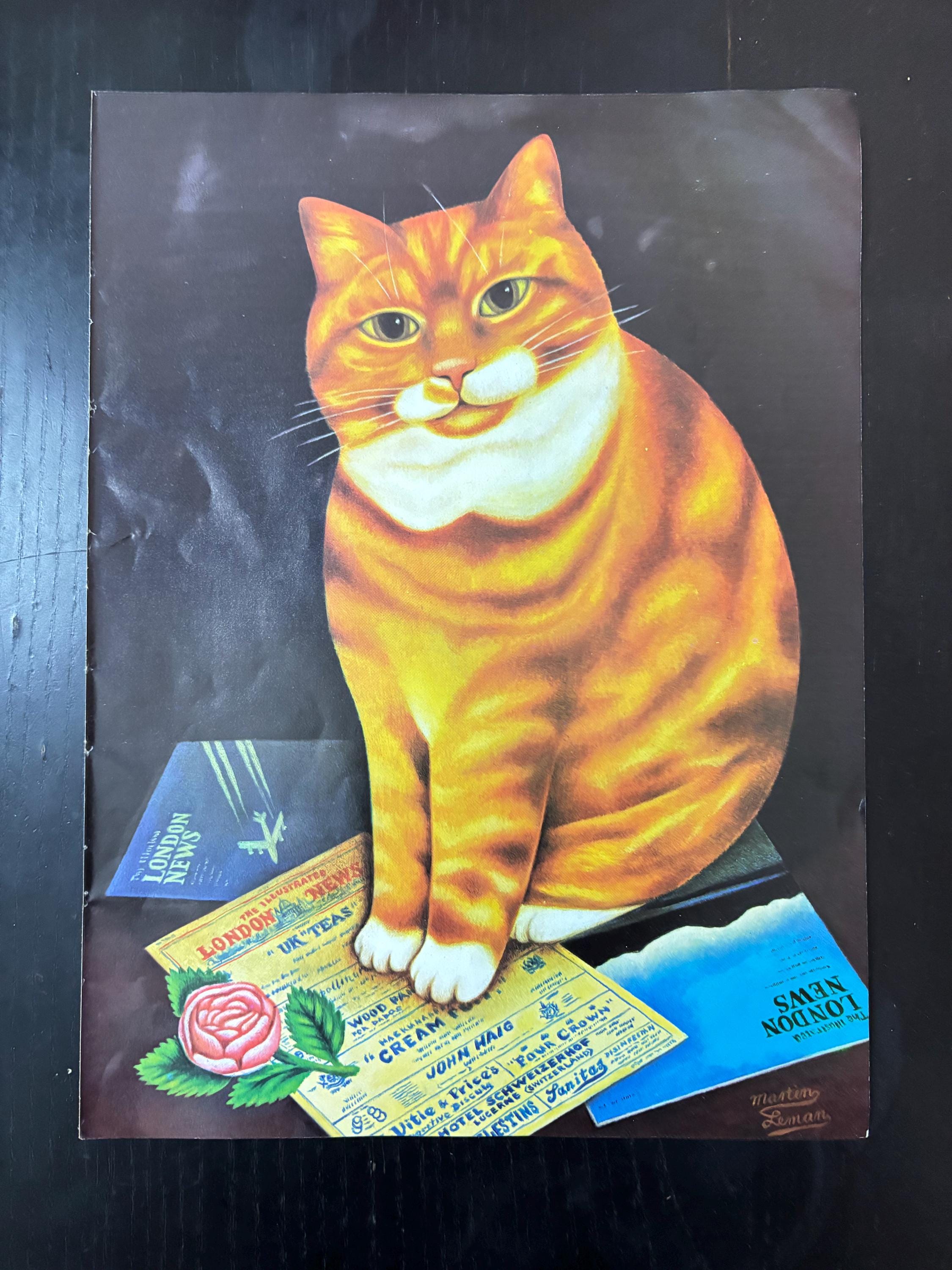 Martin Leman Cat Print - Etsy