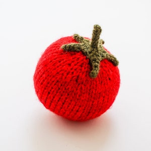 Pretend play tomato Waldorf soft toy knitted vegetables for play kitchen red tomato Italian kitchen decor gift for foodie photo prop image 1