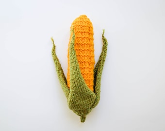Stofftier Mais - Pretend Play Gemüse Waldorf Einkaufsspiel Bastelspiel süßer Mais gestrickt Bastelset Fotorequisite