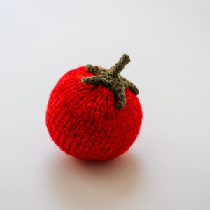 Pretend play tomato Waldorf soft toy knitted vegetables for play kitchen red tomato Italian kitchen decor gift for foodie photo prop image 5