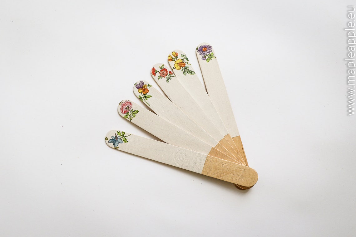 Marcadores de jardín floral conjunto de etiquetas de jardín | Etsy