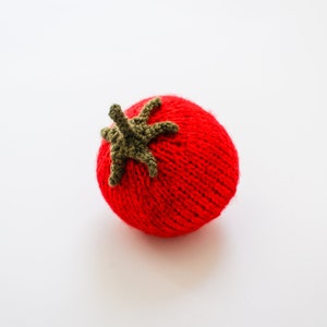 Pretend play tomato Waldorf soft toy knitted vegetables for play kitchen red tomato Italian kitchen decor gift for foodie photo prop image 2